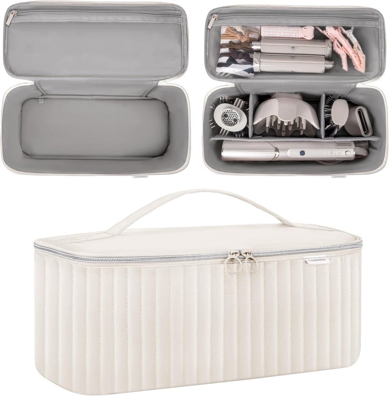 Lexeeco Travel Carrying Case for Hair Dryer Shark Flexstyle Dyson Airwrap Brush Hair Accessories Tools Storage Bag for Revlon Hairdryer Styler Organizer (Beige) - Image 4